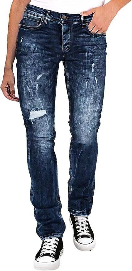 Mid Rise Jeans Ripped Fit Straight Leg